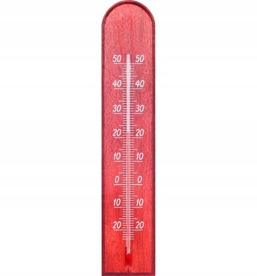 Termometr drewniany wewnętrzny czerwony 26 cm FLORENTYNA