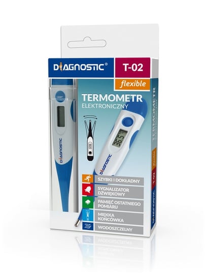 Termometr elektroniczny  z miękką końcówką DIAGNOSTIC T-02, biały Diagnosis