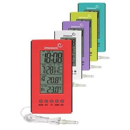 Termometr elektroniczny zew/wew +zegar+kalendarz+sonda na kablu mix kolorów Tadar