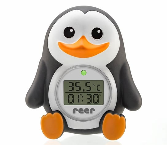 Termometr kąpielowy dla dzieci 2w1 minutnik REER, czarno-biały Reer