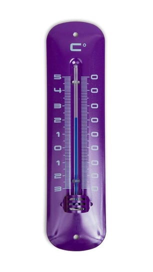 Termometr ścienny, metal, fioletowy, 19x5 cm Other
