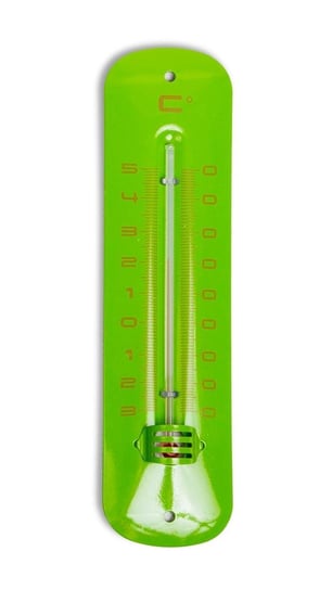 Termometr ścienny, metal, zielony, 19x5 cm Other