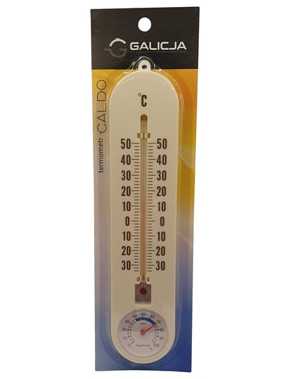 Termometr wewnętrzny zewnętrzny z higrometrem kremowy 25cm Galicja