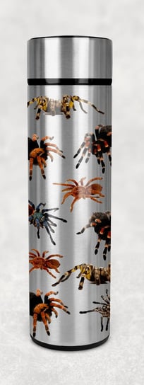 Termos LED srebrny 500 ml pająki 5made