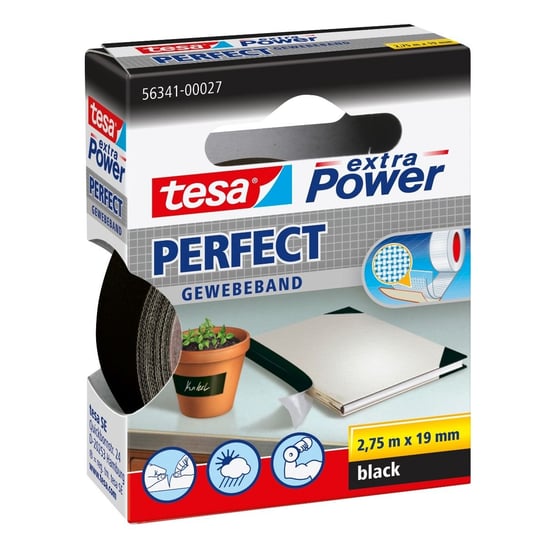 Tesa Extra Power Perfect Taśma Klejąca Naprawcza Mocna Czarna 2,75m x 19mm TESA