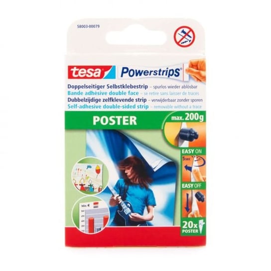 Tesa Powerstrips Plastry Montażowe Samoprzylepne do Plakatów 20 szt 0,2kg TESA