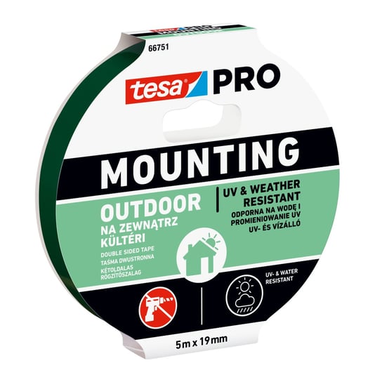 Tesa Pro Mounting Dwustronna Taśma Montażowa na Zewnątrz Mocna 5m x 19 mm TESA