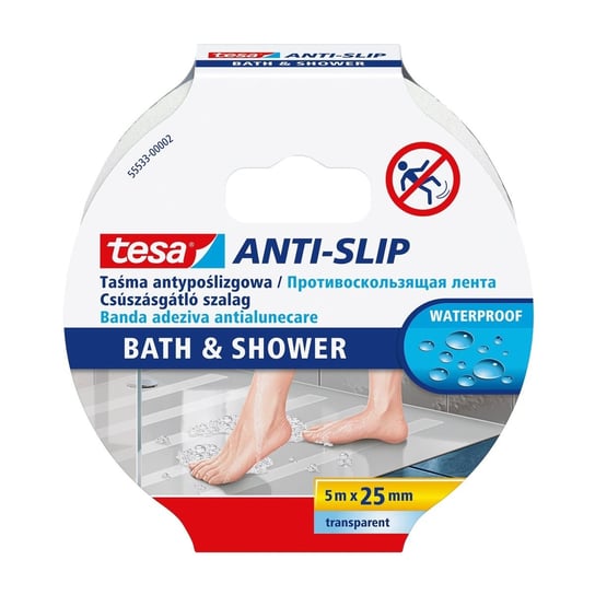 Tesa Taśma Antypoślizgowa Samoprzylepna Mocna Przezroczysta 5m x 25mm TESA