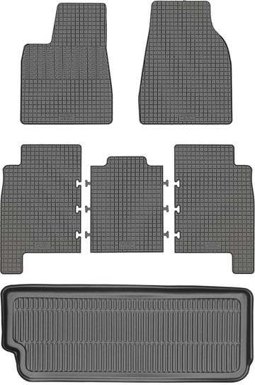 Tesla X Crossover od 2015r. Bagażnik MAX-DYWANIK 912605 + Dywaniki CIKCAR TES00002 Max-Dywanik