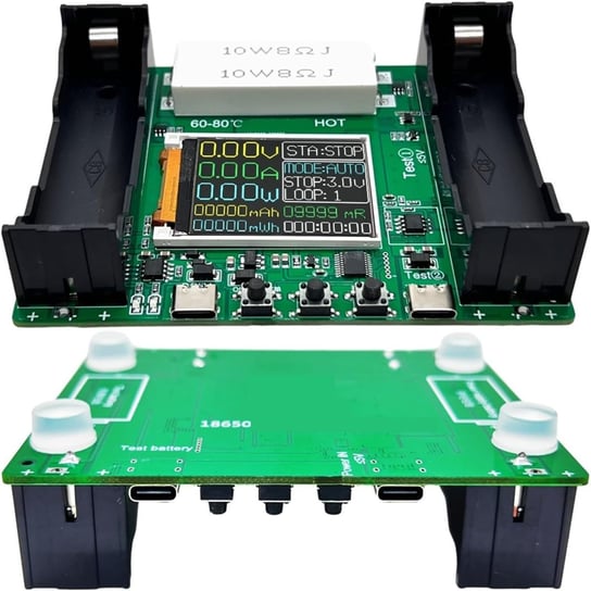 Tester Pojemności Akumulatorów Miernik Ogniw LCD 18650 USB-C Novaza Tech