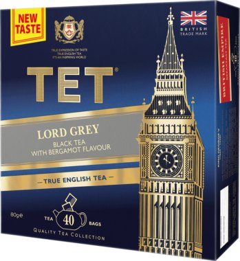 TET Lord Grey Herbata czarna 80 g (40 torebek) TET