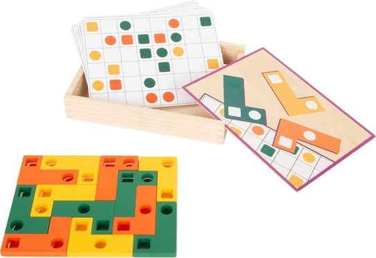 Tetris, drewniana układanka logiczna, gra planszowa, logiczna, small foot small foot