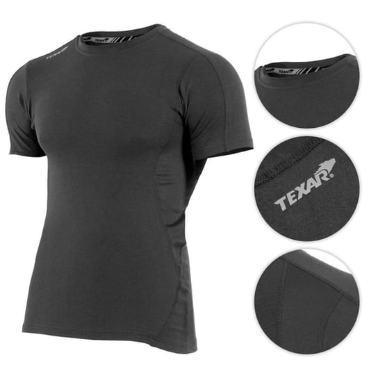 Texar Koszulka T-Shirt Base Layer Czarna - Czarny - 3XL Texar