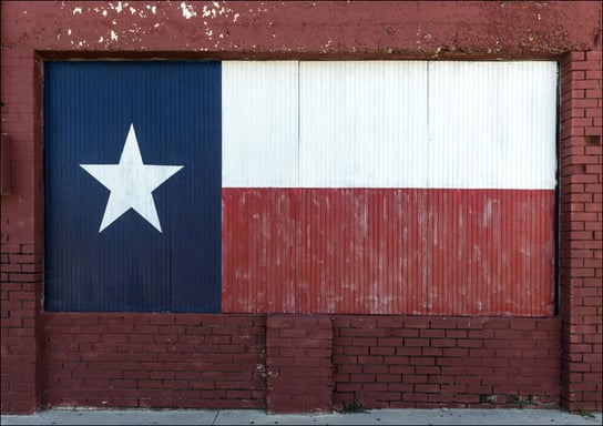 Texas flag, painted on boarded-up window., Carol Highsmith - plakat 100x70 cm Galeria Plakatu