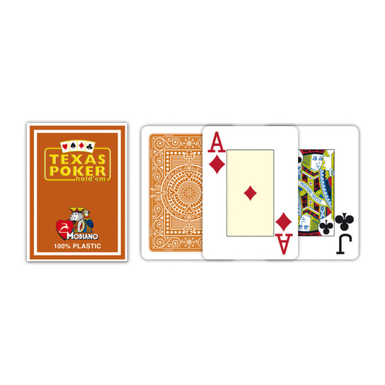 Texas Poker Jumbo Index, karty, Modiano, brązowe Modiano