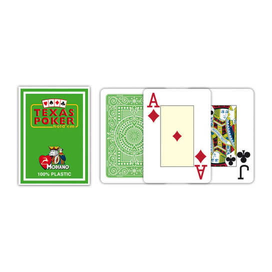 Texas Poker Jumbo Index, karty, Modiano, jasno zielone Modiano