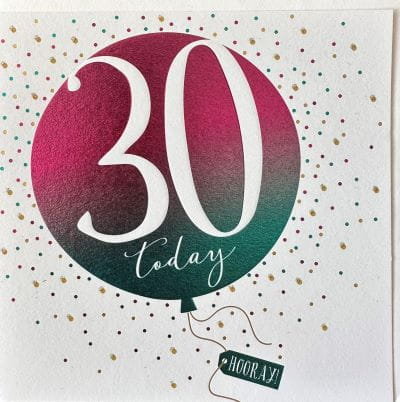 The Art File- Kartka urodzinowa '30 Today Horray!' z kopertą THE ART FILE