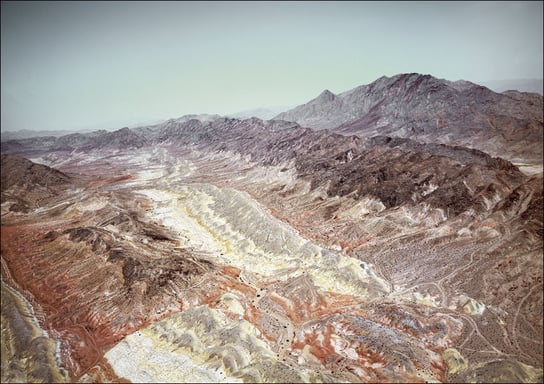The barren Nevada desert near Las Vegas., Carol Highsmith - plakat 100x70 cm Galeria Plakatu