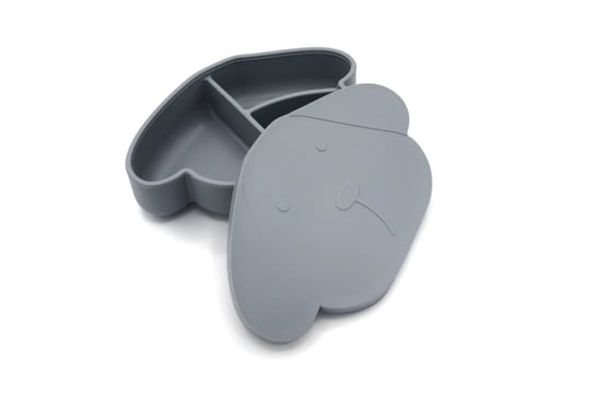 THE COTTON CLOUD silikonowy lunch box dla dzieci, Dog/Grey Cotton Cloud