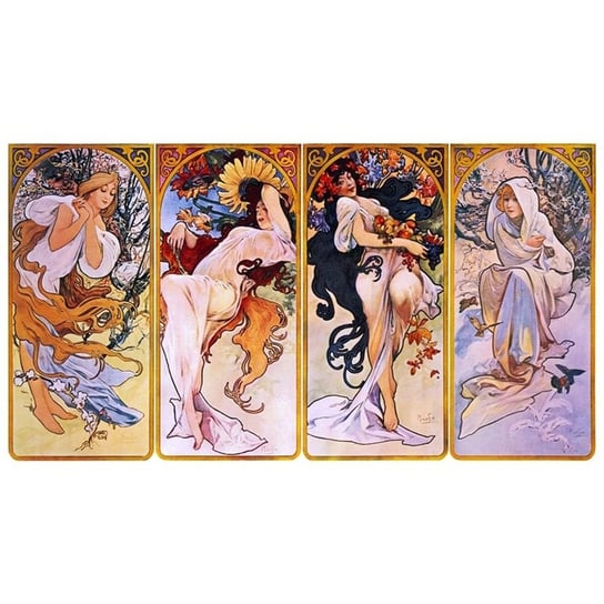 The Four Seasons - A. Mucha 160x90 (4 panele) Legendarte