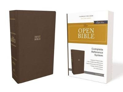 The KJV, Open Bible, Hardcover, Brown, Red Letter, Comfort Print: Complete Reference System Nelson Thomas