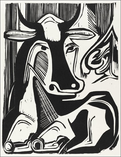 The Large Cow Lying Down, Ernst Ludwig Kirchner - plakat 40x60 cm Galeria Plakatu