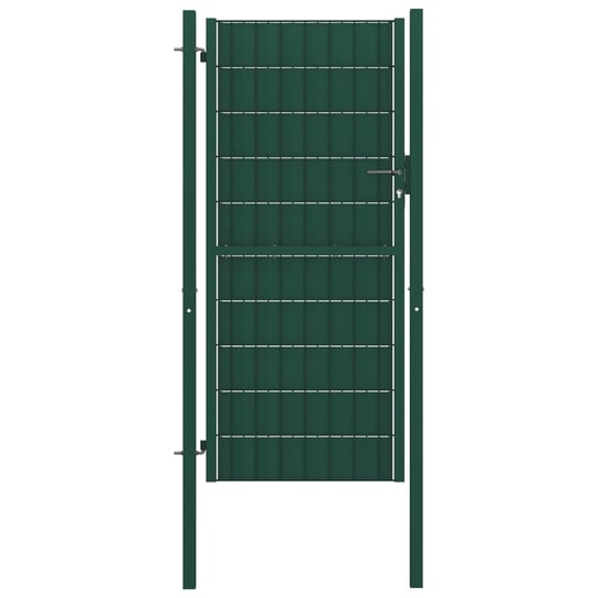The Living Store Furtka Ogrodzeniowa PVC I Stal 100 X 124 Cm The living store furtka ogrodzeniowa pvc i stal 100 x 124 cm