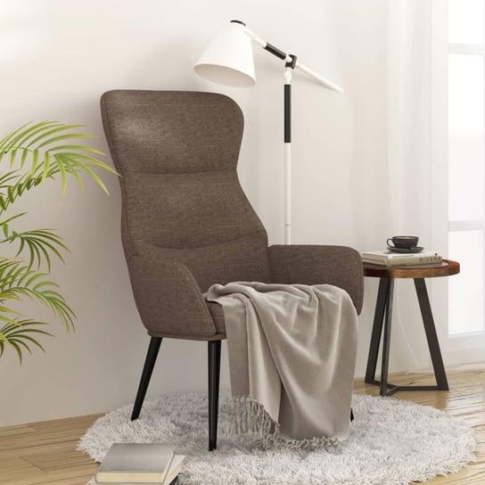 The Living Store Krzesło wypoczynkowe - kolor taupe - obite tkaniną - Fotel Wypoczynkowy Inna marka