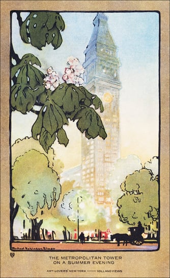 The Metropolitan Tower on A Summer Evening, Rachael Robinson Elmer - plakat 21x29,7 cm Galeria Plakatu