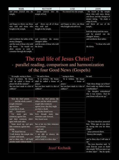 The Real Life of Jesus Christ!? - Parallel Reading, Comparison and Harmonization of the Four Good News (Gospels) Krchnak Jozef