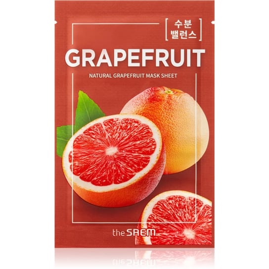 The Saem Natural Mask Sheet Grapefruit maseczka w płachcie rozjaśniająca i nadająca skórze witalność 21 ml The Saem