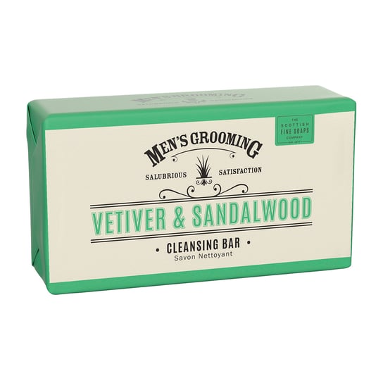 The Scottish Fine Soaps, Men's Grooming Vetiver & Sandalwood, oczyszczające mydło do ciała w kostce, 220 g The Scottish Fine Soaps