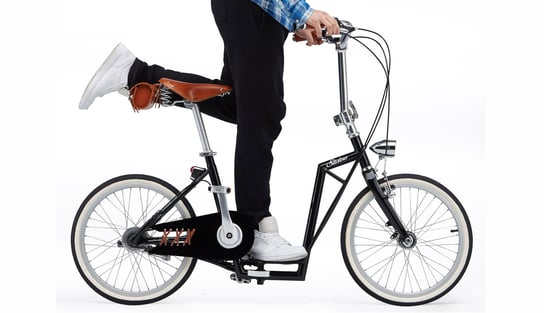 The-Sliders Metro Matt Black gustowny i komfortowy, składany rower, hulajnoga 2w1, EAN 0590987661412 The Sliders