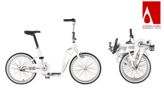 The-Sliders Metro White gustowny i komfortowy, składany rower, hulajnoga 2w1, EAN 0590987661214 The Sliders
