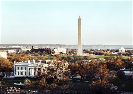 The White House, Washington Monument, and Jefferson Memorial, Carol Highsmith - plakat 100x70 cm Galeria Plakatu