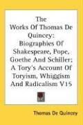 The Works Of Thomas De Quincey Quincey Thomas