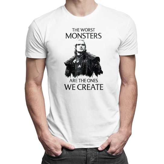 The worst monsters are the ones we create - męska koszulka dla fanów serialu Wiedźmin Koszulkowy