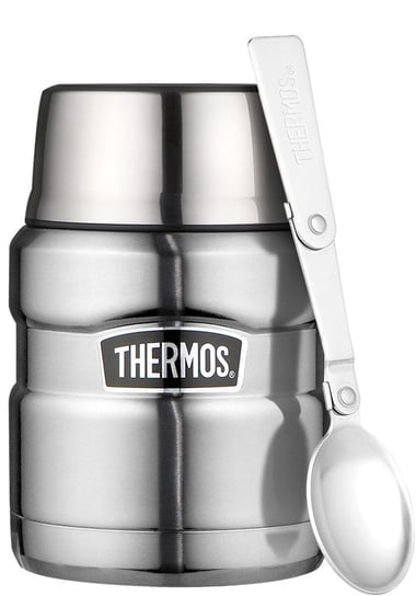 Thermos, Termos obiadowy z łyżką, King, srebrny, 470 ml Thermos