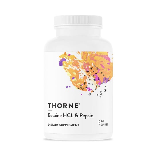 Thorne Research, Betaine HCL & Pepsin - Betaina HCL & Pepsyna, Suplement diety, 450 kaps. Thorne Research