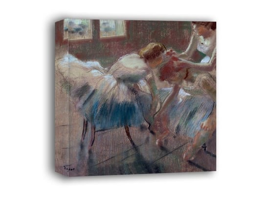 Three Dancers Preparing for Class, Edgar Degas - obraz na płótnie 85x85 cm Galeria Plakatu