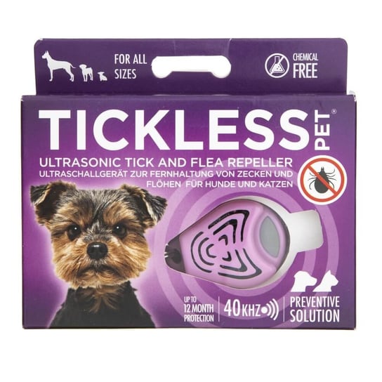 Tickless, Pet, Ultradźwiękowa ochrona przed kleszczami dla psów, fioletowy TickLess
