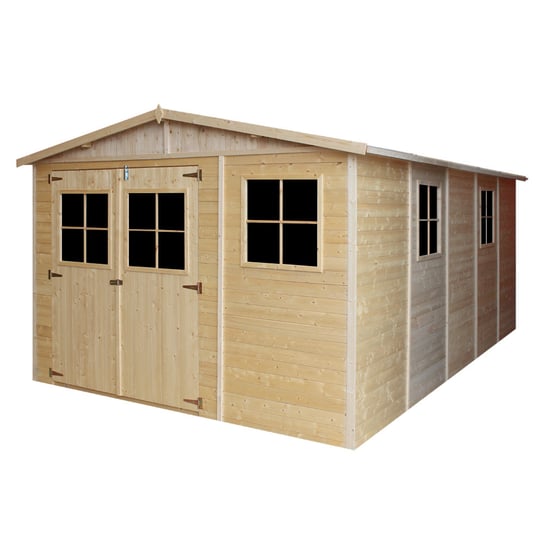 Timbela Drewniany domek + podłoga M337+M337G – 303 x 493 cm – 15 m2 Timbela