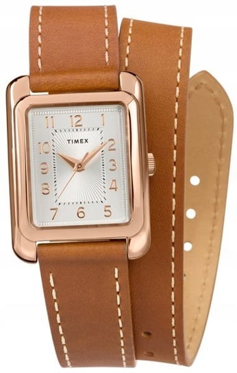Timex, Zegarek damski, TW2R91600, brązowo-różowy Timex
