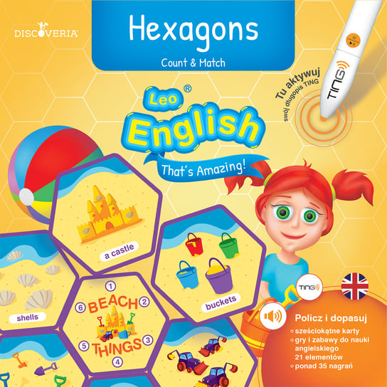 Ting. Leo English. Hexagons. Count & match Caudle Anna