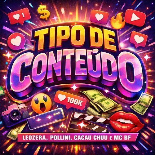 Tipo de Conteúdo Pollini, LeoZera, CACAU CHUU, MC BF