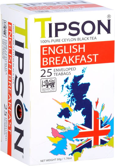 Tipson ENGLISH BREAKFAST herbata czarna śniadaniowa BOPF saszetki - 25 x 2 g Tipson