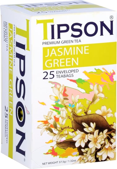 Tipson JASMINE GREEN herbata zielona PŁATKI JAŚMINU saszetki - 25 x 1,5 g Tipson