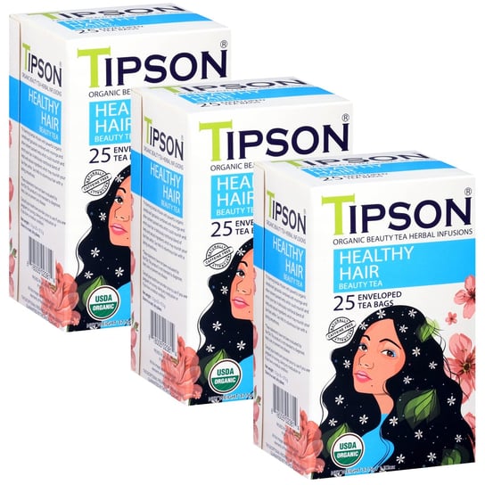 Tipson Organic Beauty HEALTHY HAIR herbata w saszetkach 25 x 1,5 g x3 Tipson