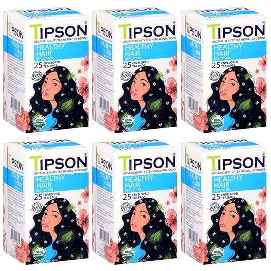 Tipson Organic Beauty HEALTHY HAIR herbata w saszetkach 25 x 1,5 g x6 Tipson