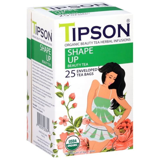 Tipson Organic Beauty SHAPE UP zielona herbata w saszetkach 25 x 1,5 g x1 Tipson